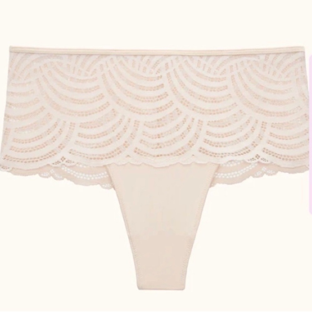 NWT Thirdlove deco thong cream panties high waist underwear